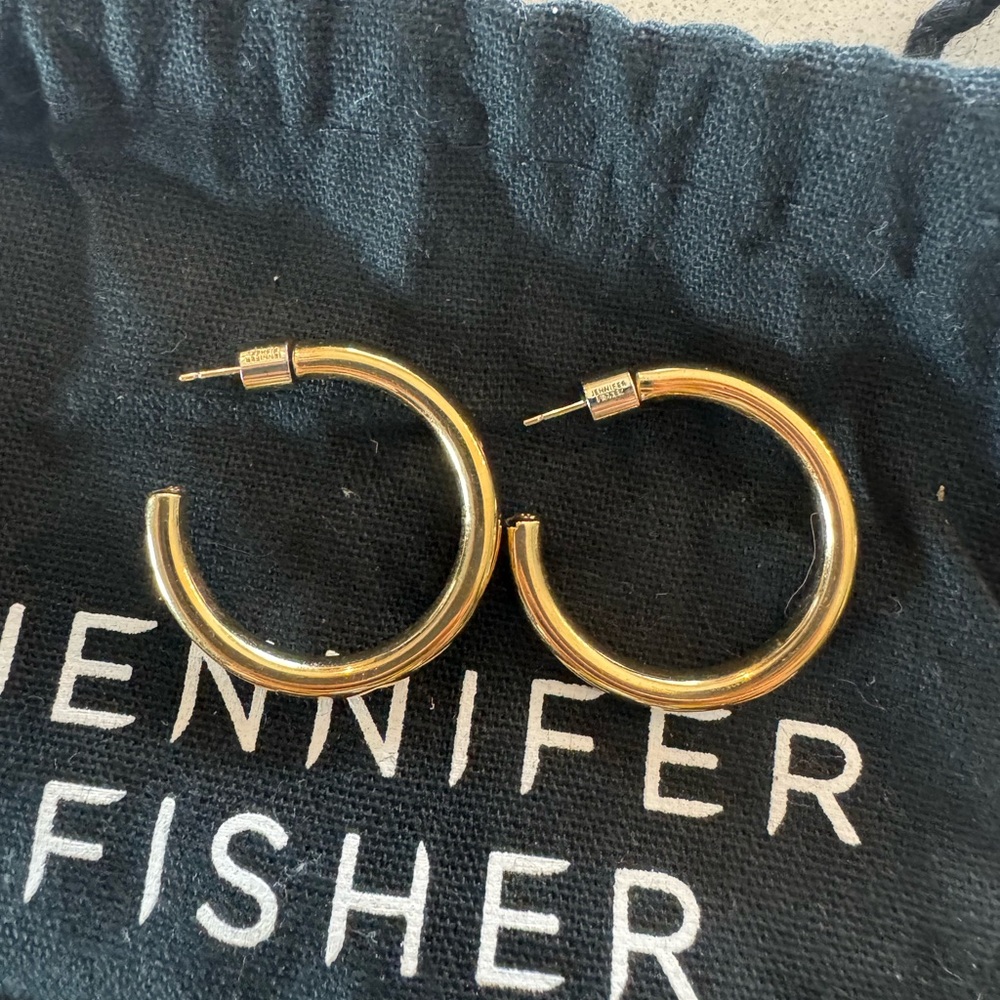 Jennifer Fisher gold Lily huggies